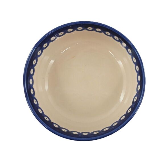 Boleslawiec Ceramic Blue Floral Bowl Soup/Cereal Handmade in Poland 9d - Picture 6 of 12